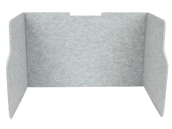 Acoustic desk shield front view