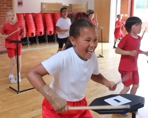 Children taking part in Drumba
