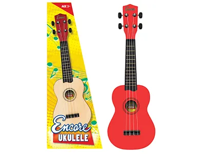 Red Encore soprano ukulele for beginners