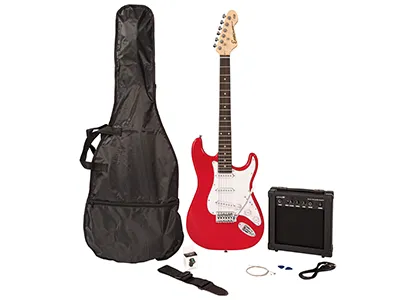ENCORE E60 BLASTER ELECTRIC GUITAR PACK - GLOSS RED – each