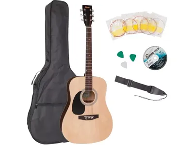 ENCORE LEFT HANDED ACOUSTIC GUITAR OUTFIT - NATURAL – each