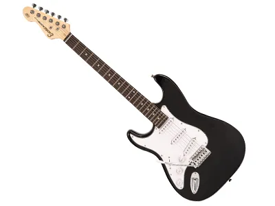 ENCORE E60 LEFT HANDED BLASTER ELECTRIC GUITAR - GLOSS BLACK – each