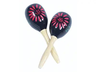 P.P. MULTI-COLOUR WOOD MARACAS – each