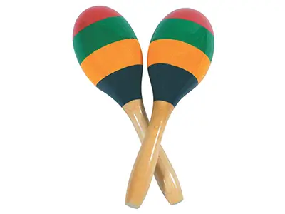 P.P. STRIPED WOOD MARACAS - PR – each